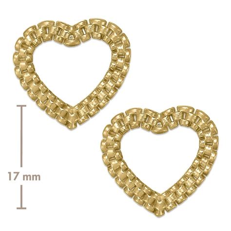 rolex heart earrings|rolex necklace 14k.